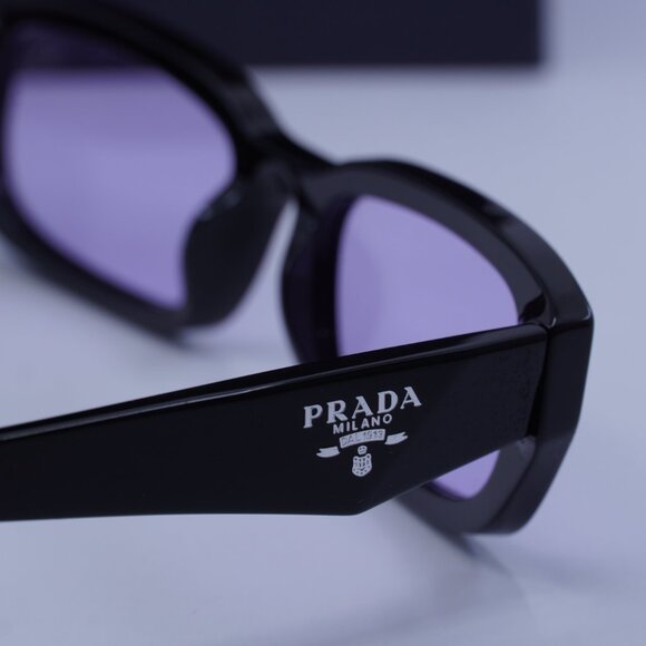 Prada PRB06S 16K40J Rectangle Sunglasses – Black\Violet - Picture 6 of 10